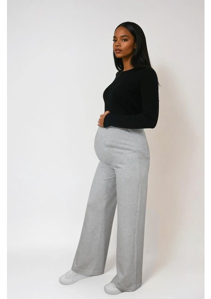 Hamile Giyim Bel Ayarlanabilir Basenden Bol Paça Iki Iplik Lycra Penye Pantolon