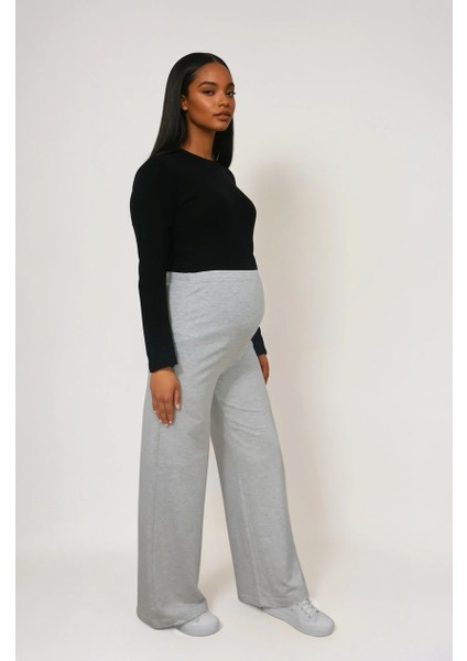 Hamile Giyim Bel Ayarlanabilir Basenden Bol Paça Iki Iplik Lycra Penye Pantolon fırsatları