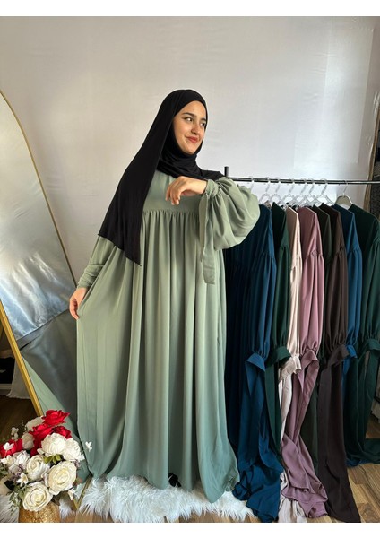 Tesettür Liza Elbise Kol Bağlamalı modelleri