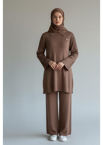 Merserize Kumaş Doku Kol Detaylı Triko Takım - MDS002855TRTKM fiyatları