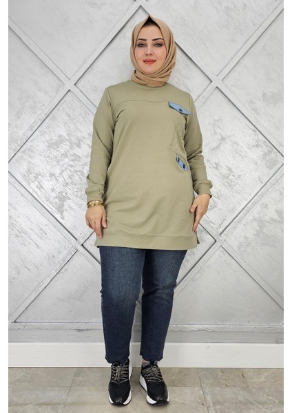 Kadın Taş ve Düğme Detaylı Tesettür Tunik fiyatları