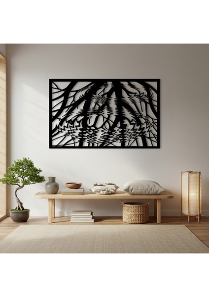 Suya Düşen Dallar Temalı Ahşap Duvar Tablosu