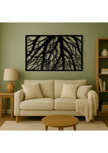 Suya Düşen Dallar Temalı Ahşap Duvar Tablosu modelleri