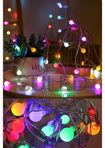 5 Metre 28 LED Rgb Işık Şeffaf Kablo Fişli Eklemeli