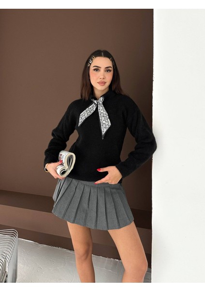 Fularlı Yumoş Triko Kazak fiyatları