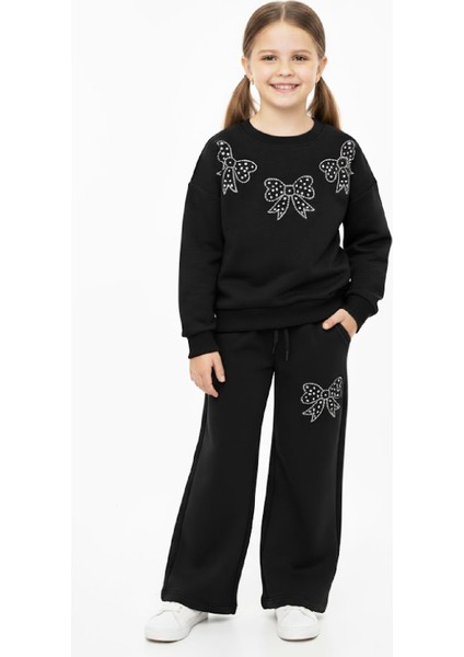 Kız Çocuk Taş Fiyonk Baskılı-2 Iplik-Alt-Üst Takım-5-12 Yaş 12436