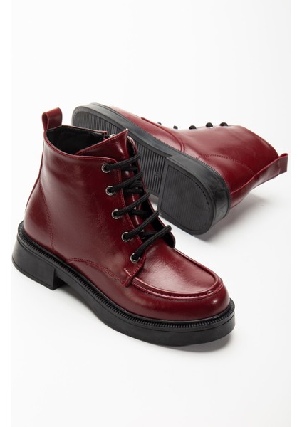 02-2001 Bordo Kırışık Rugan Bağcıklı Fermuarlı Günlük Kadın Bot fırsatları