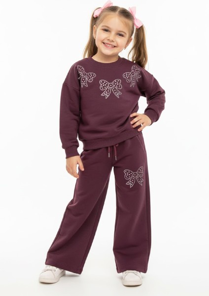 Kız Çocuk Taş Fiyonk Baskılı-2 Iplik-Alt-Üst Takım-5-12 Yaş 12436