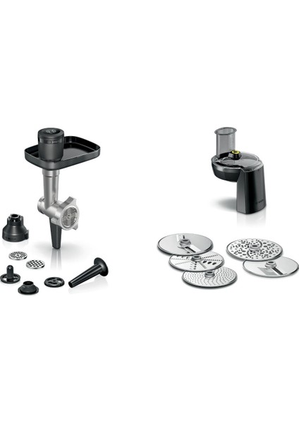 MUMS6ZS00 Serie 6 Mutfak Makinesi Uyumlu Kıyma Çekme Aparatı ve Rende Seti