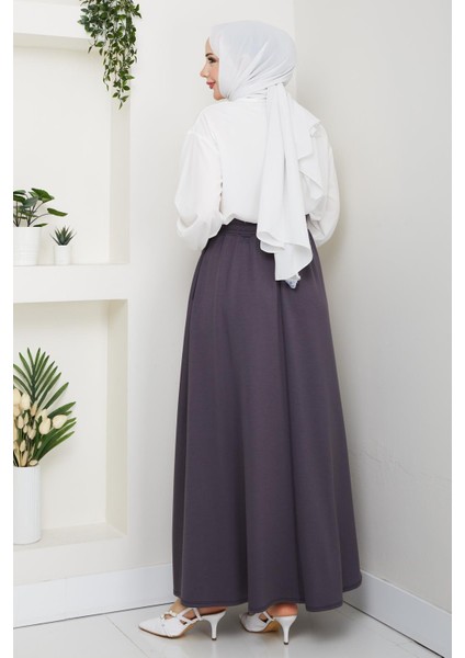 Gri Oyssho Kumaş Kadın Etek Beli Lastikli 38 40 42 44 46 48 Bedenlere Uyumludur. indirimleri