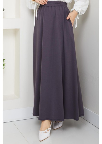 Gri Oyssho Kumaş Kadın Etek Beli Lastikli 38 40 42 44 46 48 Bedenlere Uyumludur.