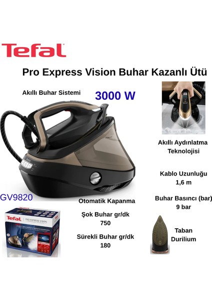 GV9820 Pro Express Vision 3000 W Buhar Kazanlı Ütü