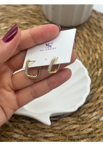 Kare Taşlı 316L Çelik Küpe fiyatları