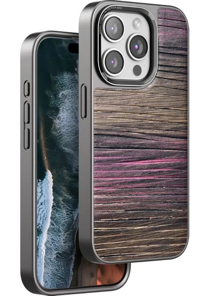 iPhone 15 Pro Max Wave Kapak - PEMBE-(5796)