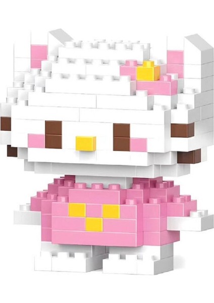 Hello Kitty Pembe Elbise 3D Yapboz Figürü (146 Parça) | Nano Blok Mini Bricks Seti Koleksiyon