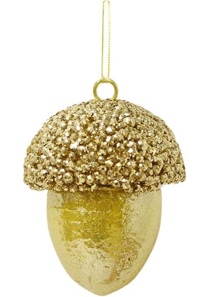 Yılbaşı Ağaç Süsü Meşe Palamudu Asılabilir Lüks Dekoratif Süs Altın 10 cm fiyatları