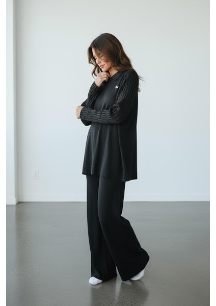 Merserize Kumaş Doku Kol Detaylı Triko Takım - MDS002855TRTKM fiyatları