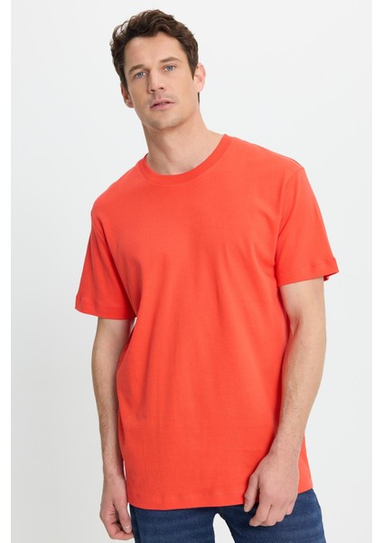 Unisex Relax Fit Rahat Kesim %100 Pamuk Yumuşak Dokulu Hafif Kalın Nar Bisiklet Yaka Tişört fiyatları