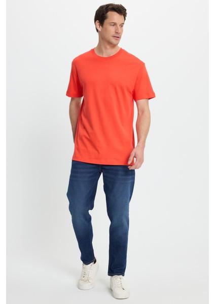 Unisex Relax Fit Rahat Kesim %100 Pamuk Yumuşak Dokulu Hafif Kalın Nar Bisiklet Yaka Tişört fırsatları