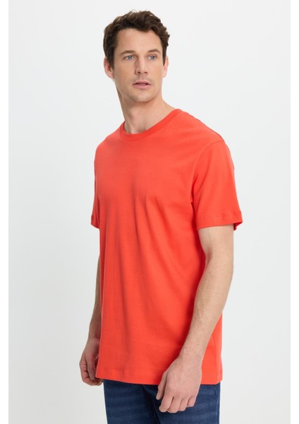 Unisex Relax Fit Rahat Kesim %100 Pamuk Yumuşak Dokulu Hafif Kalın Nar Bisiklet Yaka Tişört indirimleri