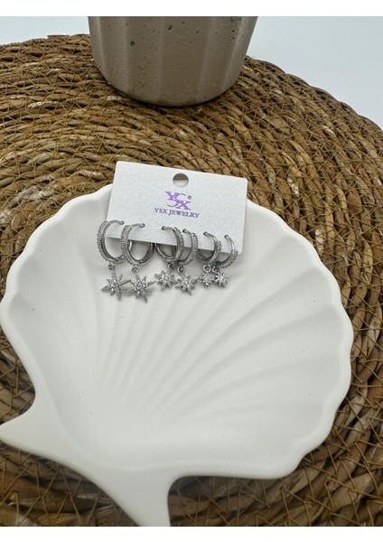 Kuzey Yıldızı Çelik 6lı Set Küpe fiyatları