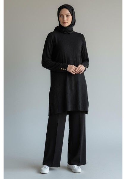 Merserize Kumaş Desenli Dokulu Triko Takım - MDS552855TRTKM