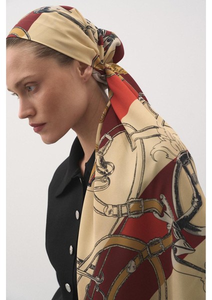 Desenli Modal Şal Hamhara Bordo modelleri