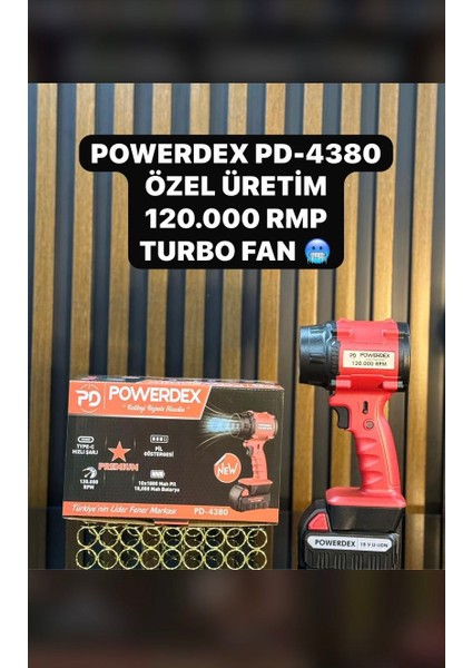 PD-4380 120.000 Rpm Turbo Fan | 18V Li-Ion | Süper Güçlü Üfleme Performansı
