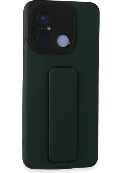 Xiaomi Redmi 12C Kılıf Mega Standlı Silikon - Yeşil