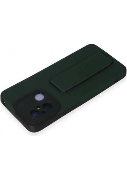 Xiaomi Redmi 12C Kılıf Mega Standlı Silikon - Yeşil modelleri