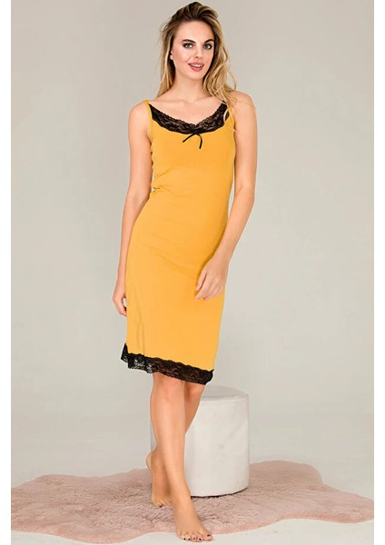 Lady Dantel Detaylı Sarı Gecelik fiyatları