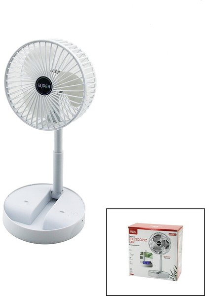 Masa Üstü Vantilatör USB Şarjlı Katlanır Fan=16.4cm - Uzayan AYAK=12.5-19CM 180 Derece Dönebilen Telefonluklu Bwfn-11 (5361)