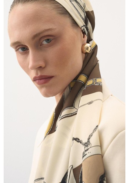 Desenli Modal Şal Hamhara Haki fiyatları