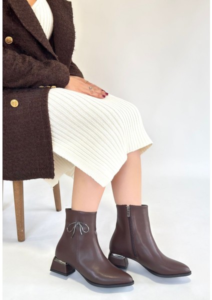 Harly Kahverengi Cilt Topuklu Bot - Lisinya