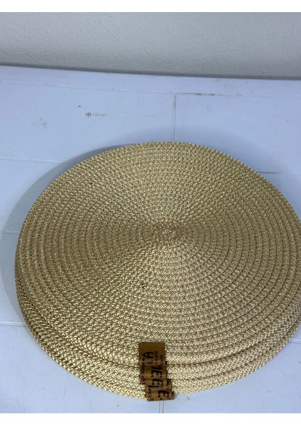 Amerikan Servis Runner 6 Lı Sunum Supla M&ro Gri Takımı Örgü Tabak Altı Yanmaz (Saman Sarı)