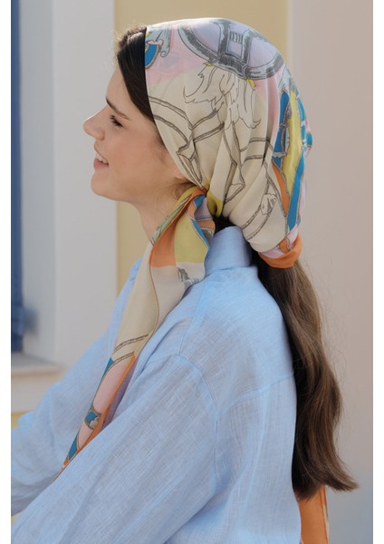 Desenli Modal Şal Hamhara Turuncu