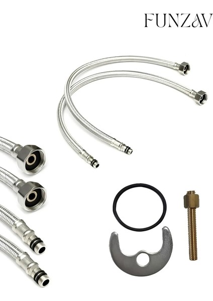 Lahza Krom Silver Set Mutfak Evye Banyo Lavabo Bataryası Duş Robotu Modern Şık Tasarım Set