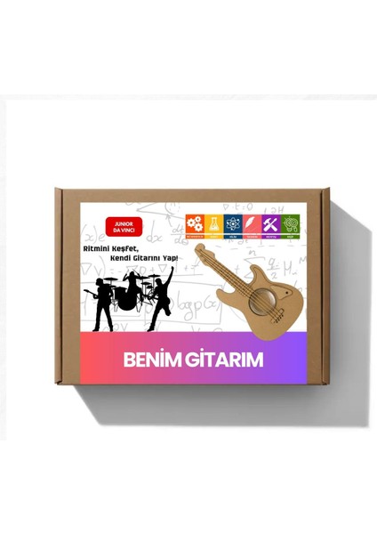 Benim Gitarım Ahşap Gitar Yapım Seti – Stem Eğitici Oyuncak | Mühendislik ve Müzik Deneyi
