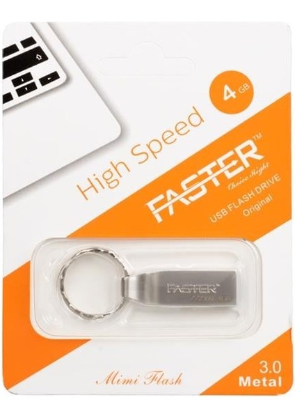 Faster 4 GB Metal USB Flash Bellek