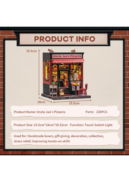 Uncle Joe's Pizzeria - Kitap Köşesi Seti - Yetişkin ve Gençler Için Kendin Yap Minyatür Ev Seti, Booknook Küçük Pizza Dükkanı - Kitaplık Dekoru 3D Ahşap - Aile ve Arkadaşlar Için Hediyeler (CWGC210) modelleri