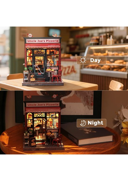Uncle Joe's Pizzeria - Kitap Köşesi Seti - Yetişkin ve Gençler Için Kendin Yap Minyatür Ev Seti, Booknook Küçük Pizza Dükkanı - Kitaplık Dekoru 3D Ahşap - Aile ve Arkadaşlar Için Hediyeler (CWGC210) fırsatları