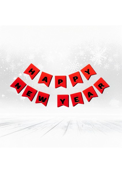 Yılbaşı Happy New Year Siyah Yazı Süsü fiyatları