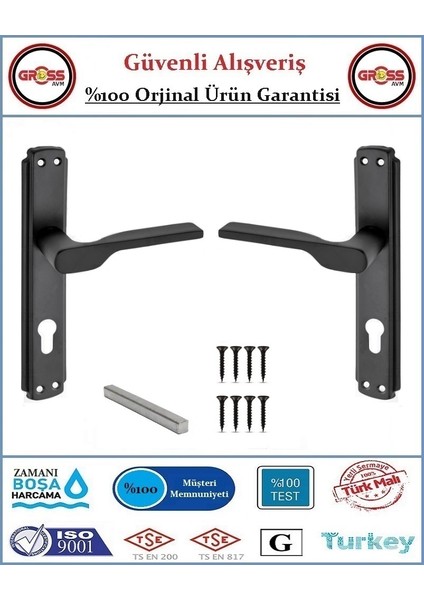 Anka Yale Çelik Kapı Kolu - Mat Siyah - 1 Takım Ön ve Arka fiyatları