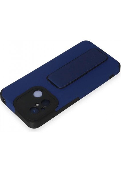 Xiaomi Redmi 12C Kılıf Mega Standlı Silikon - Mavi modelleri