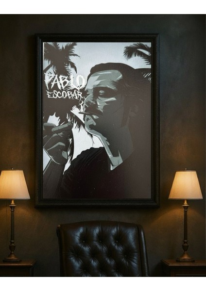 Noir Tarzı Silüet Portre – Karanlık Temalı Duvar Tablosu (Çerçeveli)