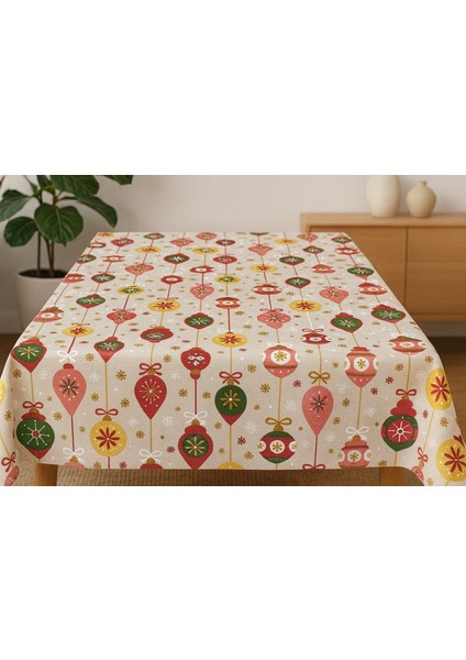 Duck Keten Noel Temalı Masa Örtüsü – Leke Tutmaz, Dayanıklı Kalın Kumaş, Yılbaşı Desenli Masa Örtüsü fiyatları