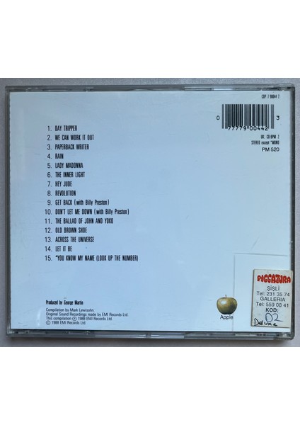 The Beatles Past Masters Volume Two CD (Orijinal 1988 Dönem Baskı Cd) fiyatları