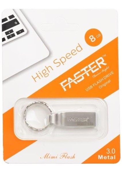 Faster 8 GB Metal USB Flash Bellek