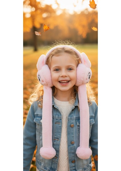 Çocuk Peluş Figürlü Oynar Kulaklı Sesli Kışlık Kulaklık