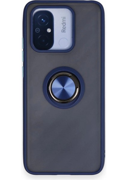 Xiaomi Redmi 12C Kılıf Montreal Yüzüklü Silikon Kapak - Lacivert